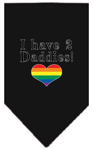 I Have 2 Daddies Screen Print Bandana Black Large